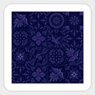 Mexican Blue Talavera Tile Pattern by Akbaly Sticker